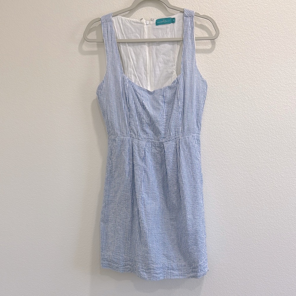Southern Rock White and Blue Striped Dress